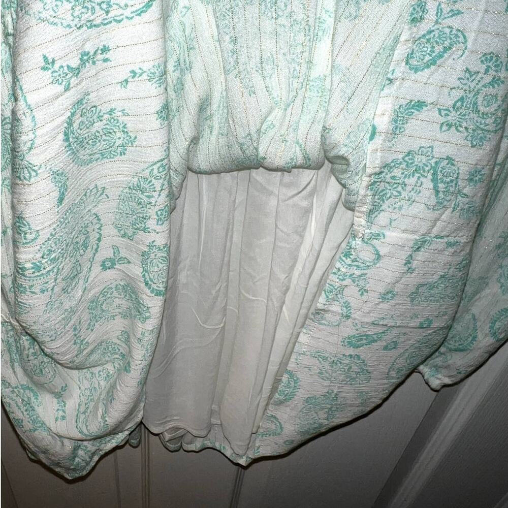 New House of Harlow Ruffle Smocked Waistband Paisley Print Dress Size XS - Picture 5 of 7